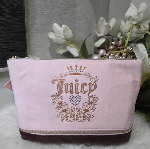 Juicy Couture Handbags - Juicy Couture Pink/ Brown oG Cosmetic BagVERY RARE! New